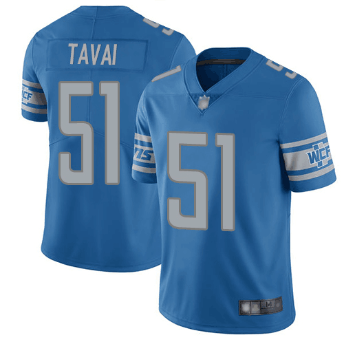 Men's Detroit Lions #51 Jahlani Tavai Blue Vapor Untouchable Limited Stitched NFL Jersey Blue Vapor Untouchable Limited Stitched NFL Jersey